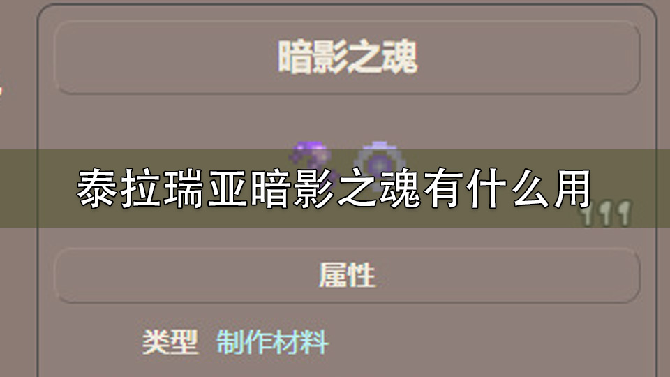 泰拉瑞亚暗影之魂有什么用