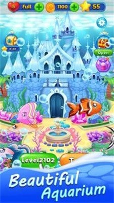水族馆三消比赛Ocean Fish Aquarium Match 3下载1